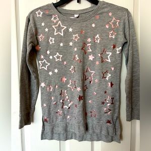 Justice for Girls Gray Long Sleeve Shirt Size 8